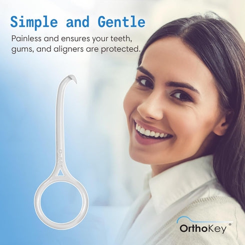 OrthoKey Aligner Remover, Versatile Clear Aligner & Retainer Removal Tool, Portable & Durable (White, 1-Pack)