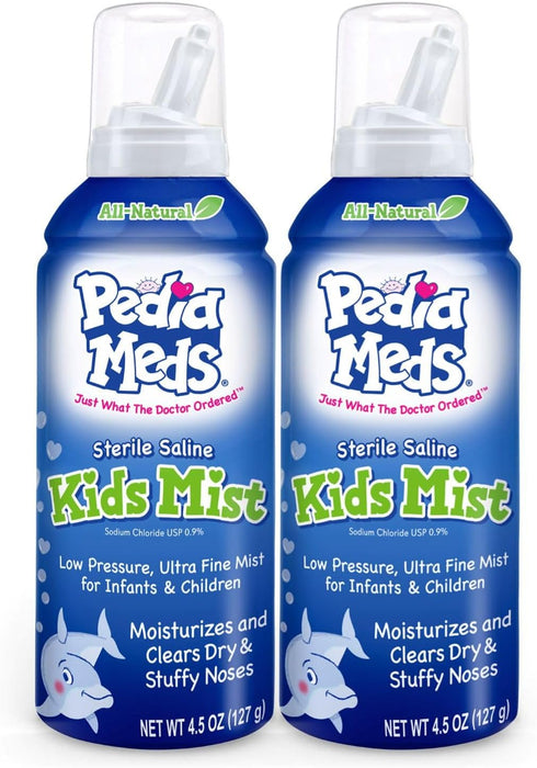 Pedia Meds Sterile Saline Kids Nasal Spray, Ultra Fine Mist, Instantly Moisturizes and Relieves