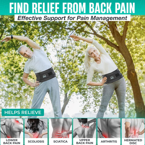 Modvel Back Braces for Lower Back Pain Relief with 6 Stays, Breathable Support Belt for Men/Women, Anti-skid Lumbar