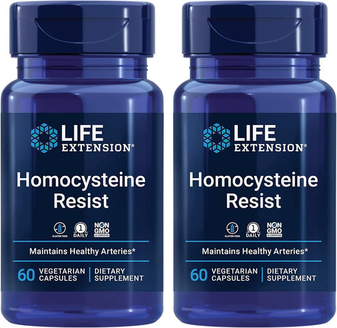 Life Extension Homocysteine Resist, 60 Vegetarian Capsules, Vitamin B2, B6 & B12