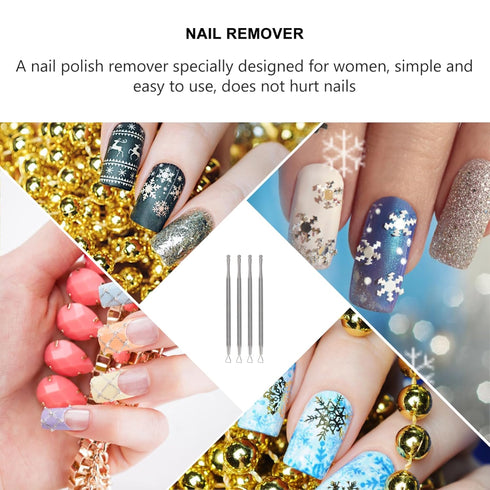 LALAFINA 8 Pcs Stainless Steel Cuticle Remover Tools, Triangular Cuticle Peller, Nail Art Scraper