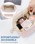 BAGSMART Makeup Bag, Travel Cosmetic Organizer Case, Puffy Padded Makeup Bags for Women, Pink
