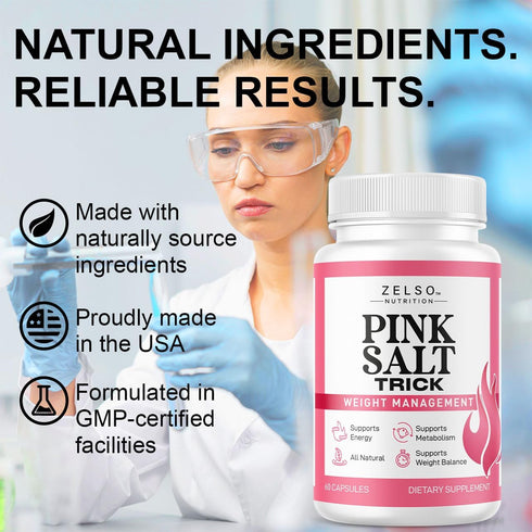 ZELSO (2 Pack) 120 2 Pink Salt Trick Capsules - Original PinkSalt Trick Supplement for Weight, Energy & Metabolism