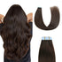 Sunya Tape in Hair Extensions, 14 inches Silky Straight Remy Human Hair Seamless Skin Weft, #2 Dark Brown, 40 Gram,
