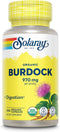 SOLARAY Organic Burdock Root 970 mg, 100 Organic Capsules, Digestive Support