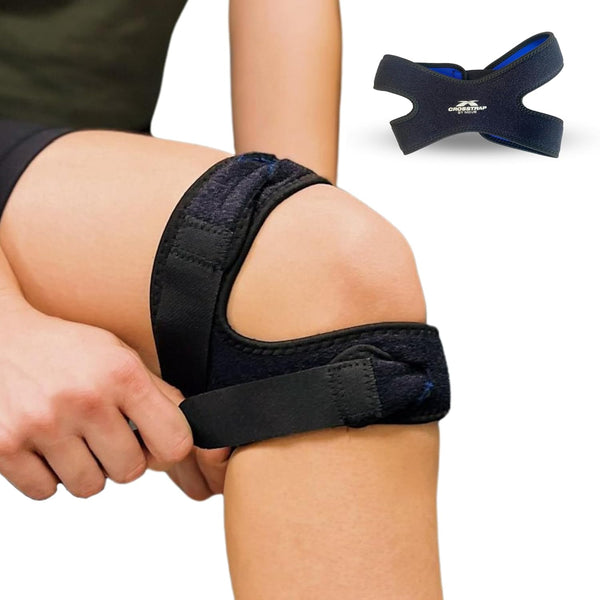 Patellar Tendon Support Strap (Large) - Adjustable Neoprene Knee Strap for Pain Relief in Running and Sports
