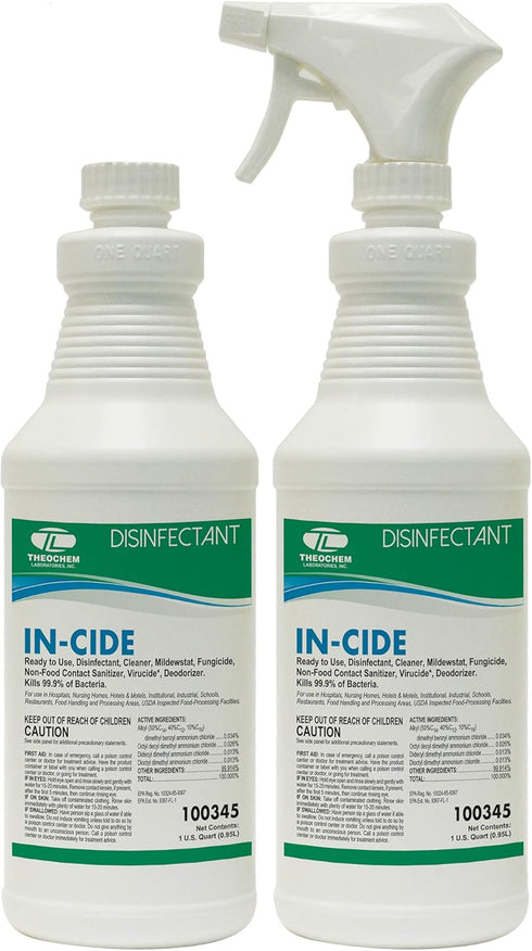 Laboratories in-Cide Multi Surface Fresh Disinfectant Cleaner, 2 Pack, 1 Quart Each