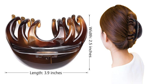 Youxuan 4 Inch Hair Claw for Women, Pretty Clip for Thick Hair, Coffee