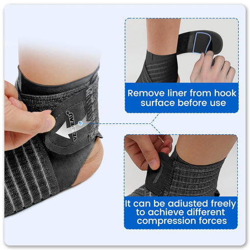 Velpeau Foot & Ankle Support Brace Compression Sleeve with Adjustable Strap, Elastic Wrap for Plantar Fasciitis