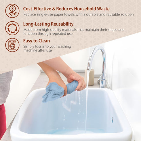 H4N 85 Pack 11.81" 11.81", Microfiber Cleaning Cloth Roll, Micro Fiber Wash Cloths for Car, Tear Away Towels, Ultra