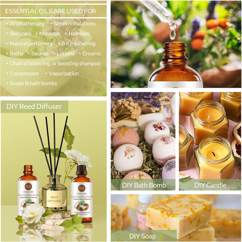 Coconut Essential Oil (100ML), 100% Pure Natural Organic Oil for Diffuser, Massage, Skin Care, Yoga