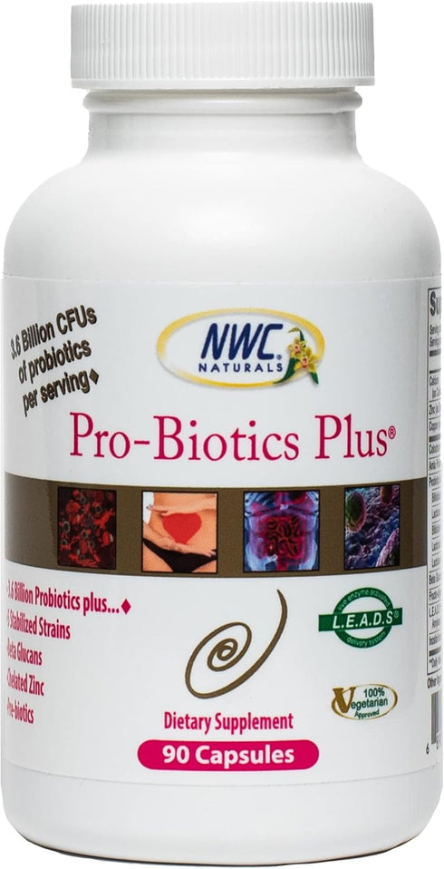 Pro-Biotics Plus, Natural Probiotics for Men, Women and Kids, Immune System Support Supplement, 90 Capsules by NWC