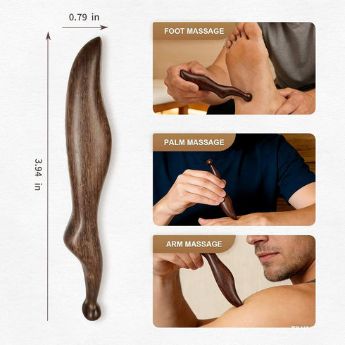 KINTEGOOD Sandalwood Acupuncture Pen, Wooden Acupressure Foot Reflexology Tool, Deep Tissue Massage Trigger Point