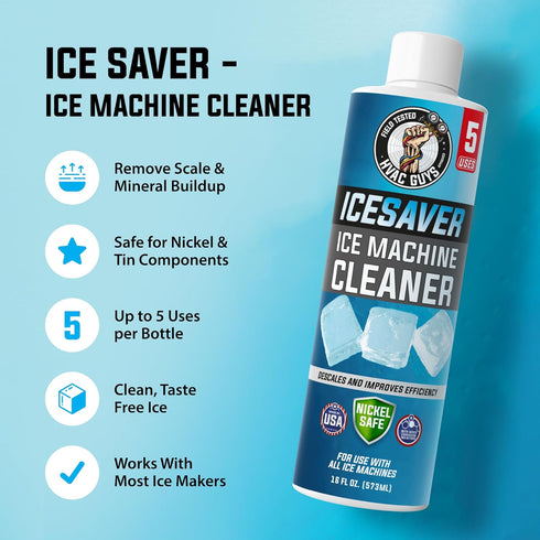 HVAC Guys 16oz Nickel Safe Ice Machine Cleaner and Descaler | Descales & Improves Efficiency | Universal Ice Maker