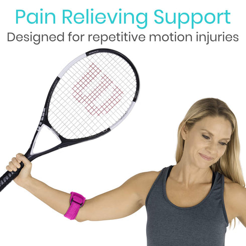 Vive Tennis Elbow Brace for Men & Women, 2 Pack, Adjustable Arm Support Band for Pain Relief