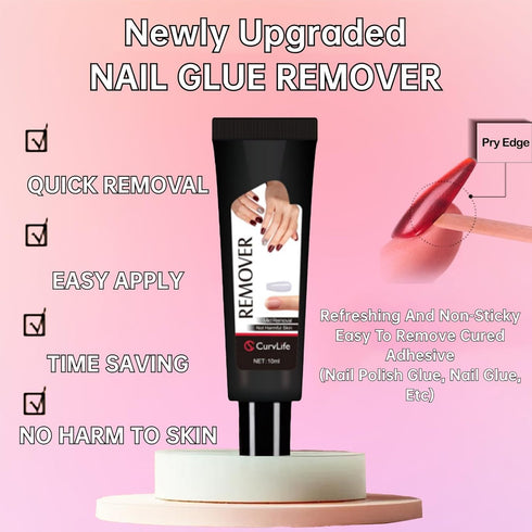 Quick Drying 10g Semi Solid Nail Glue with 10ml Remover for Press On Nails Tips, No UV Lamp Needed