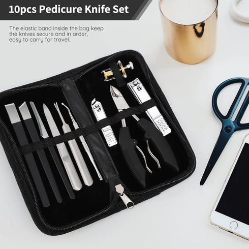 Segbeauty 10pcs Ingrown Toenail Removal Kit, Professional Manicure Pedicure Tool Set