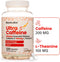 200mg Extended Release Caffeine + 100mg L-Theanine, 120 Capsules, 100% Natural Focus & Energy Supplement