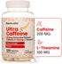 200mg Extended Release Caffeine + 100mg L-Theanine, 120 Capsules, 100% Natural Focus & Energy Supplement