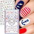 TailaiMei Summer Beach Nail Stickers - 1500+ Pcs Self-Adhesive DIY Nail Art Decals, Shark Nautical Turtle Design (12
