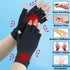 2 Pairs Copper Arthritis Gloves for Carpal Tunnel Pain Relief, Compression Gloves to Alleviate Hand Pain,Swelling,Fingerless Typing Gloves for Rheumatoid,Tendonitis for Women&Men (Large)