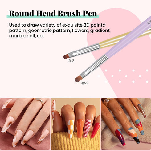 Beetles Gel Nail Brush Set, 7Pcs Nail Art Brushes for Home and Salon Use, Nail Painting Decoration