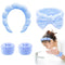 TLUXX 4-Piece Spa Headband & Wristband Set, Reusable Makeup & Skincare Accessories for Face Washing, Ideal for Women