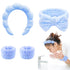 TLUXX 4-Piece Spa Headband & Wristband Set, Reusable Makeup & Skincare Accessories for Face Washing, Ideal for Women