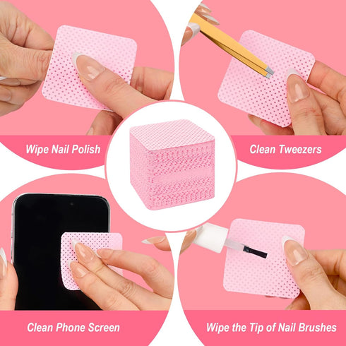 Lint Free Nail Wipes, 540PCS Nail Polish Remover Wipes, Super Absorbent Soft Wipes for Nail Art and Extensions