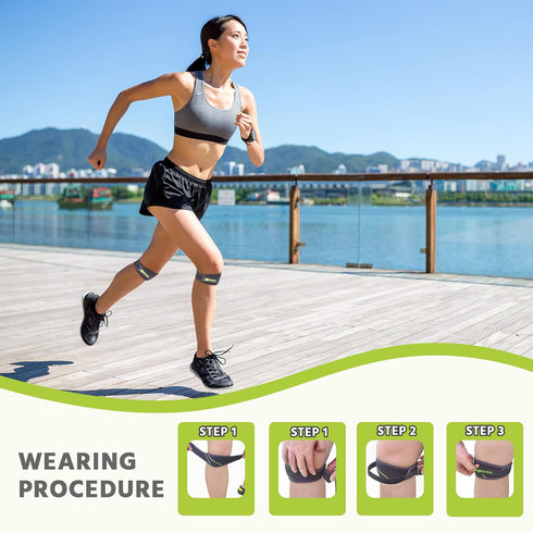 Adjustable Patella Knee Brace Strap for Running, Jogging, Basketball, Gym, Provides Stability, Protection, Great Gear