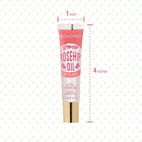 Ruby Kisses Broadway Vita-Lip Clear Lip Gloss, 12 Pack with Rosehip Oil, Ultra-Hydrating Formula, High-Shine Non-Sticky