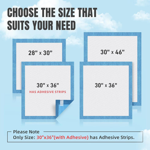 Hyfine 100 Count 28"x30", Underpads Disposable Bed Pads Heavy Absorbency, Leakproof Incontinence Chucks Pads