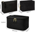 MAANGE Large Makeup Bag with 2pcs Small Bags, Portable Leather Travel Set for Women and Girls, Black