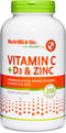 NutriBiotic – Vitamin C + Vitamin D3 & Zinc, 250 Capsules - Comprehensive Immune Support Supplement