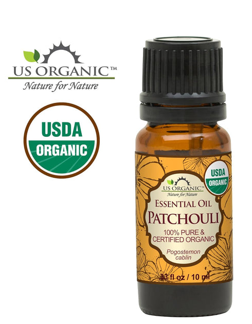 US Organic 100% Pure Patchouli Essential Oil, USDA Certified Organic, Steam Distilled, 10 ml / .33 fl oz