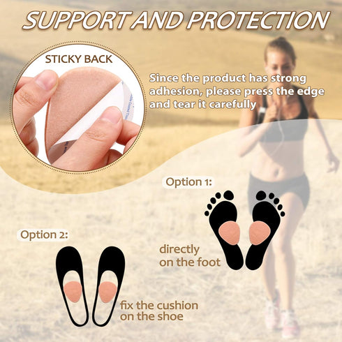 Syhood 40 Pcs Metatarsal Pad, 1/4 Inch Thick Ball of Foot Pain Relief Cushions for Men Women (Skin Color)