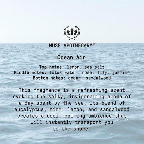 Muse Apothecary Home Ritual Active Odor Eliminator Spray - Odor Eliminator for Home - Furniture Deodorizer Spray & Bathroom Odor Eliminator - Essential Oil Air Freshener - 8oz, Ocean Air