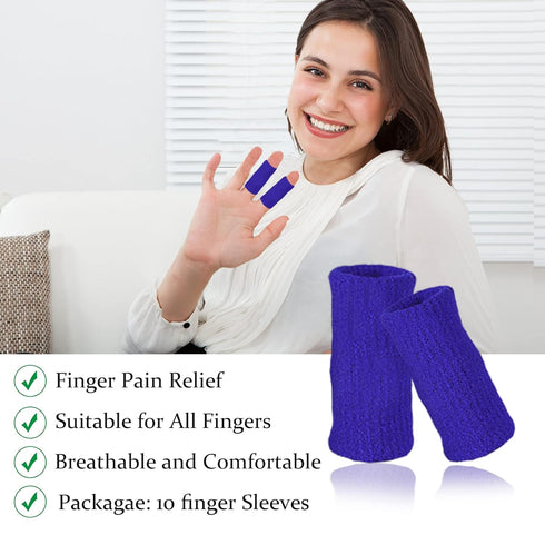 10Pcs Finger Compression Sleeves, Thumb Brace Protectors for Trigger Finger Arthritis, Basketball Sport Relief