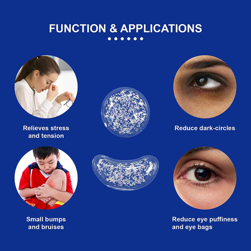 Gel Ice Pack Reusable Cooling Pads and Under Eye Patches, Hot & Cold Eye Treatment Pack for Pain Relief and Redness