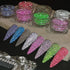Reflective Glitter Powder Set, 8 Colors Sparkle Diamond Nail Glitter Dust, Silver Pink Purple Green Loose Nail Supplies