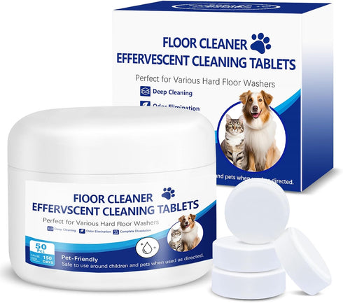 ZORAST Floor Cleaning Solution, 50PCS Pet-Safe Formula Cleaner Tablets Compatible with Tineco Vacuum