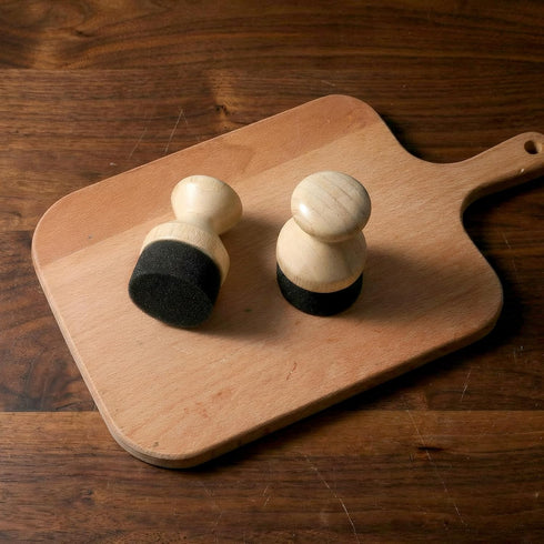 Vin Beauty 2 Pcs Cutting Board Oil Applicator, Wooden Bamboo Cutting Board Oil Wax Applicator for Food Grade Mineral