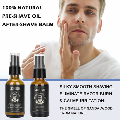 Shaving Kit for Men - Essential Gift Set Includes Sandalwood Shaving Cream, After Shave Lotion, and Pre Shave Oil for