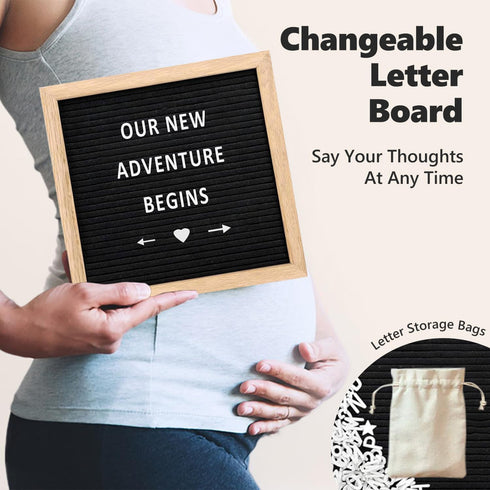 Set Pregnancy Announcement, Baby Announcement Ideas Include Felt Letter Board, Baby Onesie, Booties, Photo Frame