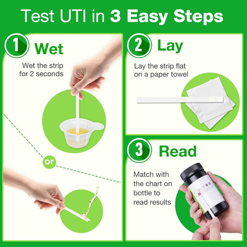 Easy@Home 25 Tests/Bottle Urinary Tract Infection UTI Test Strips, Monitor Bladder Issues, OTC Urinalysis (UTI-25P)