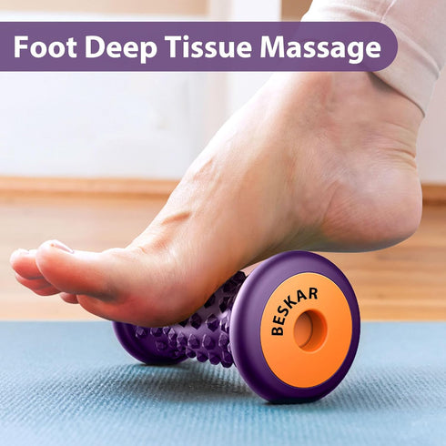 BESKAR Foot Massage Roller - Deep Tissue Reflexology Tool for Plantar Fasciitis and Arch Heel Pain Relief
