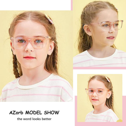 AZorb 2Pack Kids Blue Light Blocking Glasses for Boys & Girls, Unbreakable Computer Screen Glasses