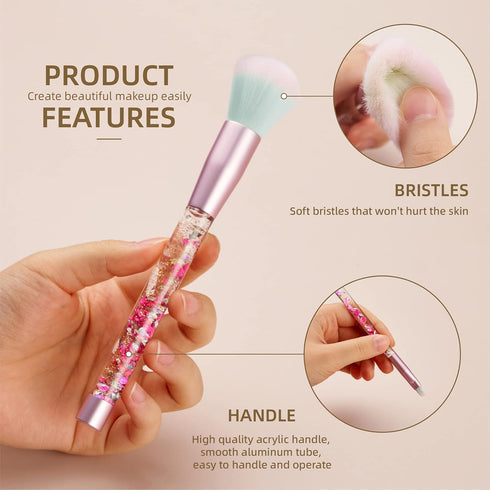 Makeup Brush set Unicorn Elf,Glitter Unicorn Foundation Sparkles Cute Fan Powder Blush Lip Highlight Eye shadow Eyebrow Makeup Brushes Set with Liquid and Case for Girls Teen Kids Gift Present