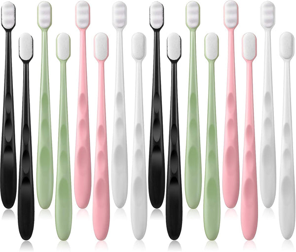 16 Pieces Extra Soft Micro-Nano Toothbrush, Manual Toothbrushes for Sensitive Teeth, 2 Styles