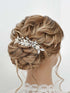 Heread Pearl Bride Wedding Hair Pins, Silver Leaf Bridal Hair Accessories for Women and Girls (Pack of 3)